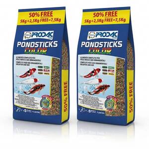PRODAC Pond Sticks "Color" - Плавающий корм в гранулах для окраса - 15 кг (2 шт по  7,5 кг)